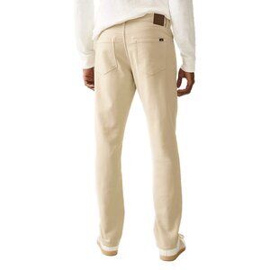 FAHERTY STRETCH TERRY 5 POCKET PANTS STONE KHAKI COTTON CREAM PREPPY 33/30